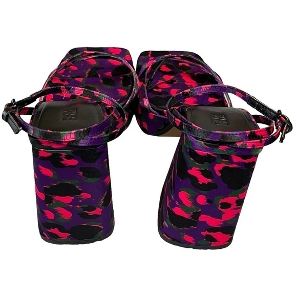 Zara Printed Platform Sandal. Pink Purple Black Size 38 / 7.5 #869 NWOT - Picture 9 of 11